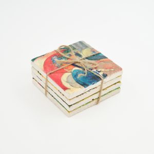 4'lü Doğal Taş Bardak Altlığı