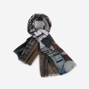 Koton Şal - Bernard Buffet - Sular çekildiğinde balıkçı tekneleri